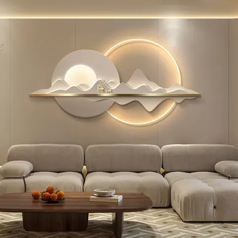 Modern Luxury Living Room Art Home Decor Painting UV Engraving Sofa Background Wall Glowed Acrylic Led Painting