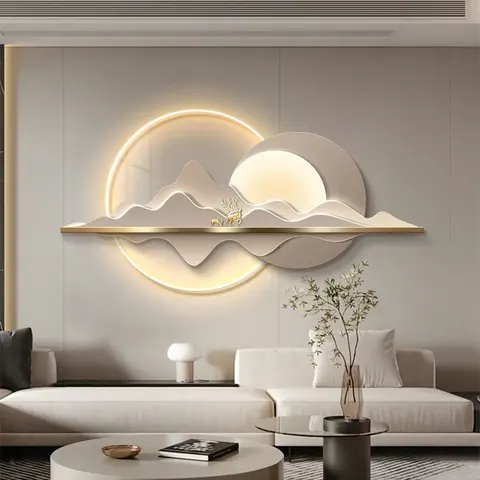 Modern Luxury Living Room Art Home Decor Painting UV Engraving Sofa Background Wall Glowed Acrylic Led Painting