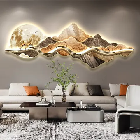 Modern Luxury Living Room Sofa Background Wall Home Decor Painting Abstraction Art Crystal Porcelain Painting