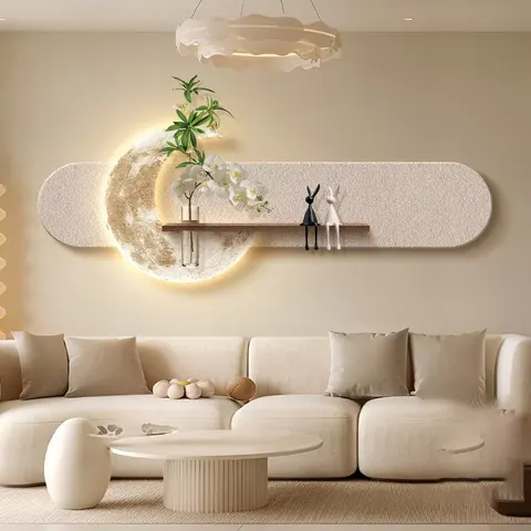 Modern Luxury Three-dimensional Sandstone Home Furnishings Art Decor Painting Sofa Background Wall Glowed LED Painting