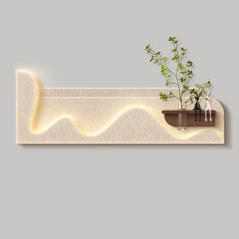 Modern Luxury Three-dimensional Sandstone Home Furnishings Art Decor Painting Sofa Background Wall Glowed LED Painting