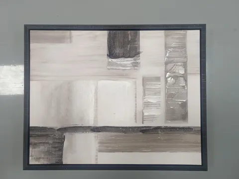 Modern Minimalist Abstract Canvas Art Set Neutral Gray Tones Handmade Textured Oil Painting for Living Room Wall Decor Painting