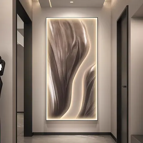抽象 单幅 装饰画 轻奢风 酒店背景墙挂画 晶瓷画