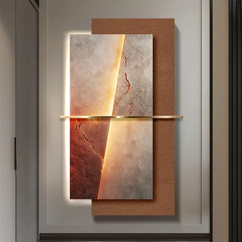 Modern Minimalist LED-Backlit Wall Decor, 3D Abstract Art, Home Decor, Hanging Metal Art, Design-Style Art Decor