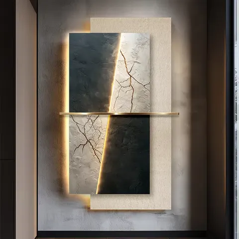 Modern Minimalist LED-Backlit Wall Decor, 3D Abstract Art, Home Decor, Hanging Metal Art, Design-Style Art Decor