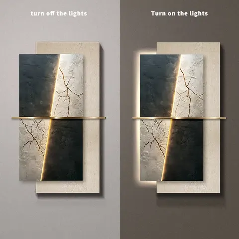Modern Minimalist LED-Backlit Wall Decor, 3D Abstract Art, Home Decor, Hanging Metal Art, Design-Style Art Decor