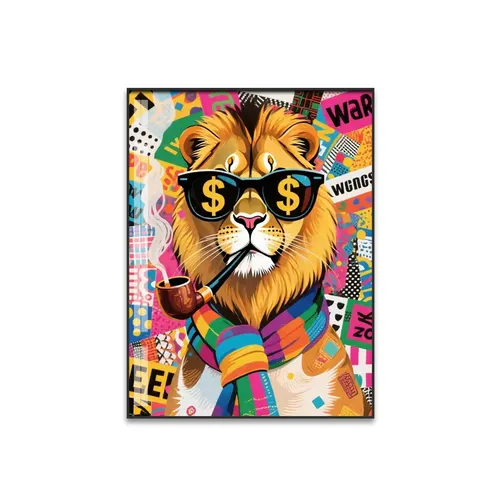 Modern Painting Abstraction Art Animal Painting Corridor Background Wall Cartoon Crystal Porcelain Painting