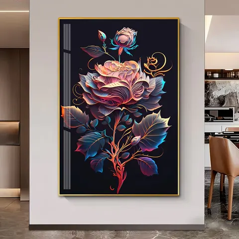 抽象 单幅 装饰画 美式 玄关背景墙挂画 晶瓷画