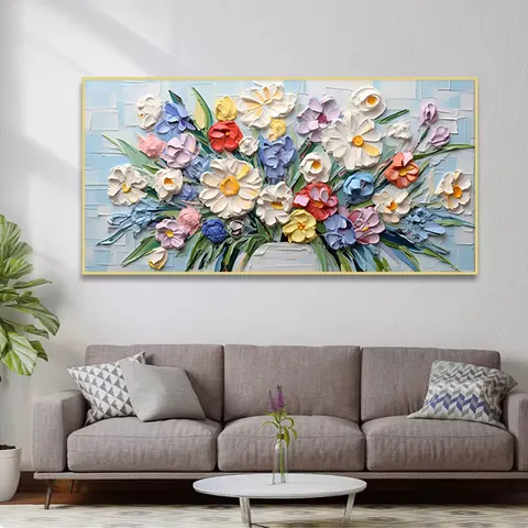 Modern Painting Art Flower Painting Sofa Background Wall Crystal Porcelain Production Oil Paint Home Decor Painting