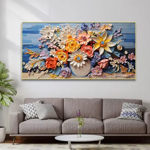 Modern Painting Art Flower Painting Sofa Background Wall Crystal Porcelain Production Oil Paint Home Decor Painting