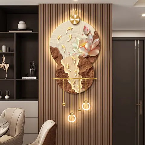 Modern Painting Art Home Decor Painting Nine Fish Diagram Entrance Hall Crystal Porcelain Painting Background Wall Painting