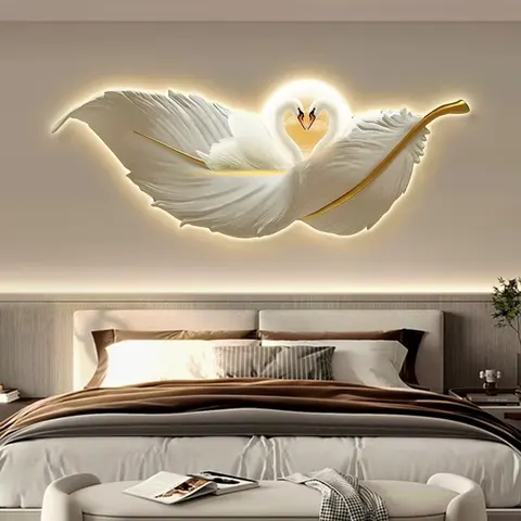 Modern Painting Art Light Luxury Feather Crystal Painting Led Wall Art Home Decor Paintings Manufacturers Wholesale