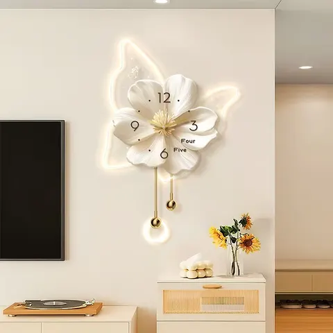 Modern Painting Butterfly Acrylic LED Painting Living Room Background Wall Metal Pendant Art Flower Paintings