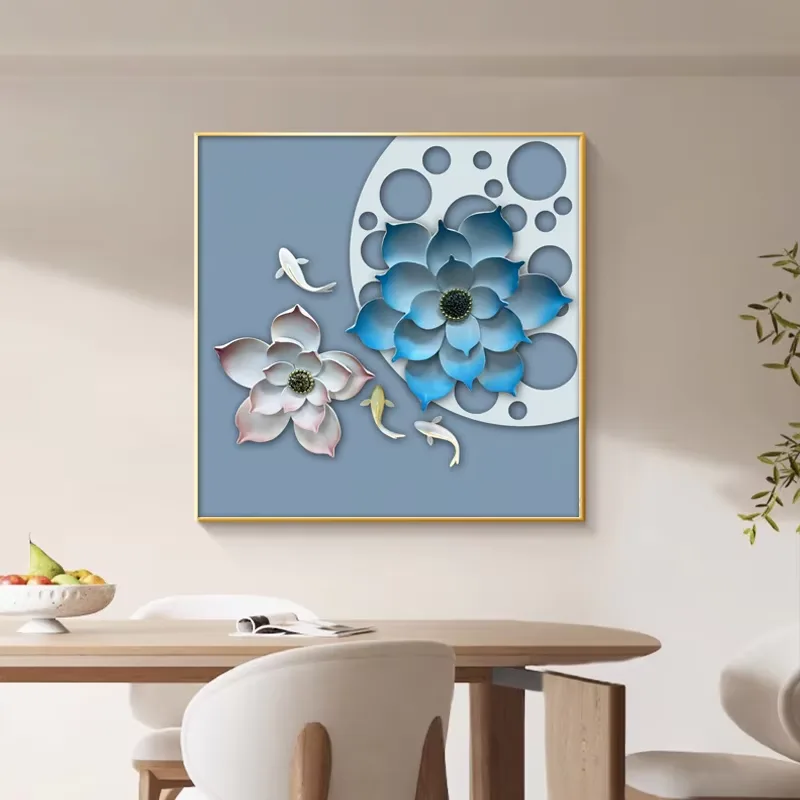 Modern Painting Flowers Art Home Decor Paintings Living Room Background Wall Glowed LED Decor Painting