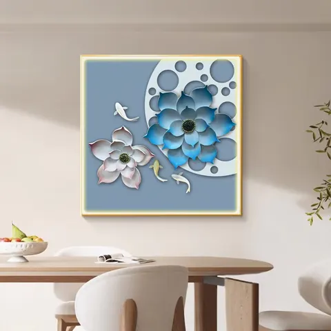 Modern Painting Flowers Art Home Decor Paintings Living Room Background Wall Glowed LED Decor Painting