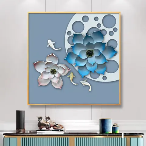 Modern Painting Flowers Art Home Decor Paintings Living Room Background Wall Glowed LED Decor Painting