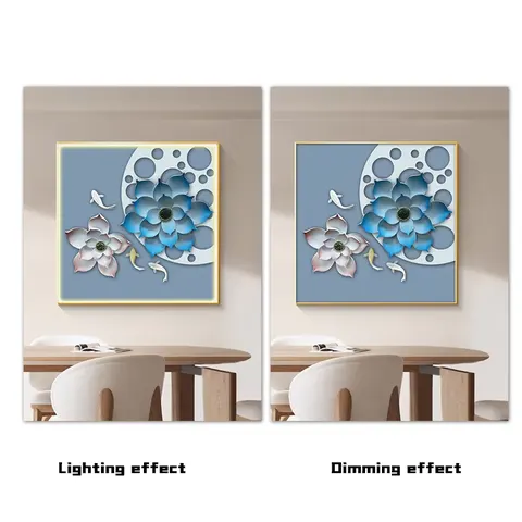 Modern Painting Flowers Art Home Decor Paintings Living Room Background Wall Glowed LED Decor Painting