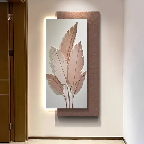 抽象 单幅 装饰画 现代简约 玄关背景墙挂画 LED带灯画