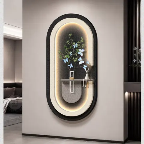 Modern Painting Sandstone Art Home Decor Painting Living Room Background Wall Glowed LED Painting