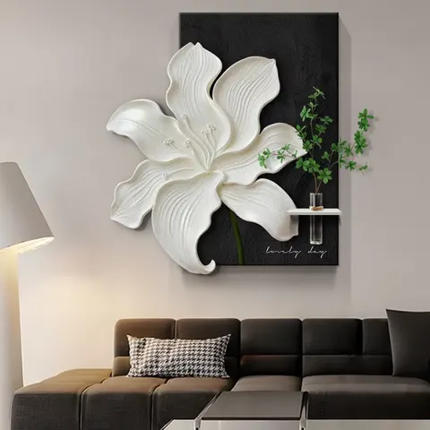 植物 单幅 装饰画 现代简约 客厅背景墙挂画 LED带灯画