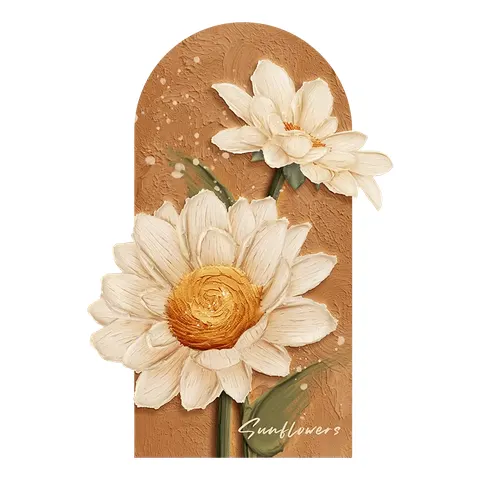 Modern Painting Sunflower Uv Engraving Crystal Porcelain Painting Entrance Hall Backdrop Wall Flower Painting