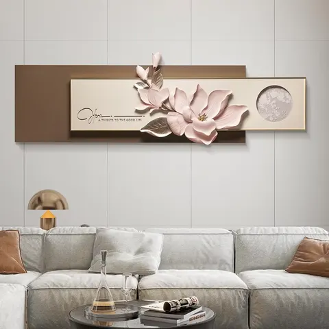 Modern Painting Superposition Combination Art Decor Painting Sofa Background Wall Relief Sculpture Flower Paintings