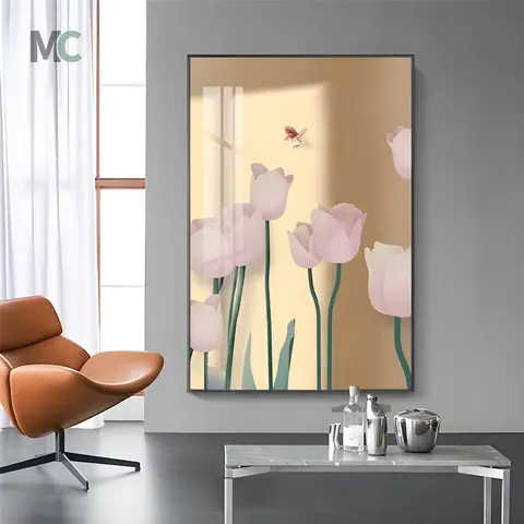 Modern Pop Nordic Style Daisy Flowers Diy Restaurant Oil Painting Canvas Decor Painting Sunflower Tulip Flower Painting