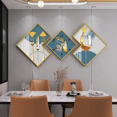 抽象 单幅 装饰画 现代简约 餐厅背景墙挂画 晶瓷画