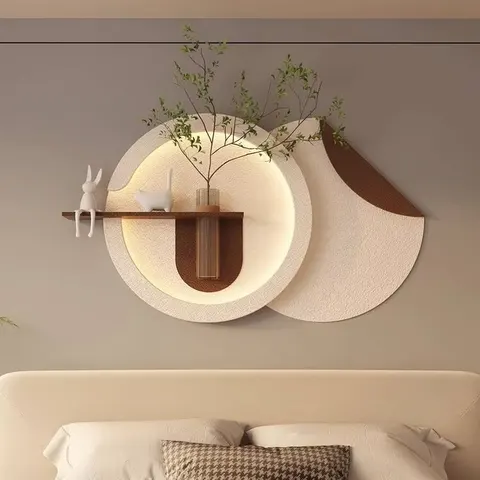 Modern Sandstone-Textured Decorative Art, Home Decor, Vertical-Style Glass Vases, and LED Wall Vase Still Life Paintings