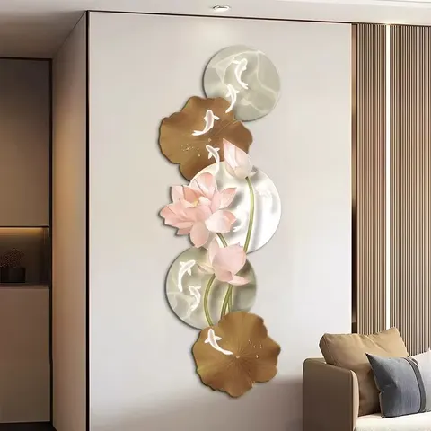 Modern Simple Abstract Crystal Porcelain Painting Wall Art Designer Home Decor Wall Art LED Light Painting