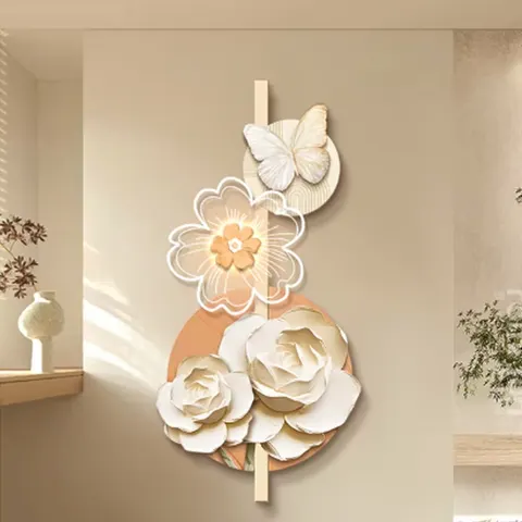 Modern Simple Acrylic Porch Living Room Mural Wall Art LED Light Painting Uv Cutting Edge Mural Wall Art Home Decor