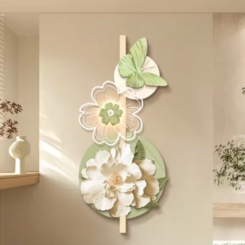 Modern Simple Acrylic Porch Living Room Mural Wall Art LED Light Painting Uv Cutting Edge Mural Wall Art Home Decor