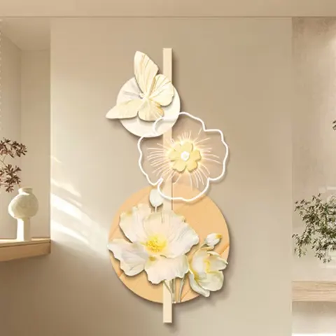 Modern Simple Acrylic Porch Living Room Mural Wall Art LED Light Painting Uv Cutting Edge Mural Wall Art Home Decor
