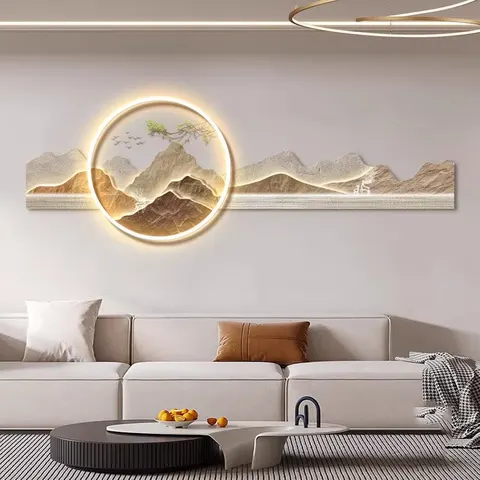 抽象 单幅 装饰画 现代简约 客厅背景墙挂画 LED带灯画