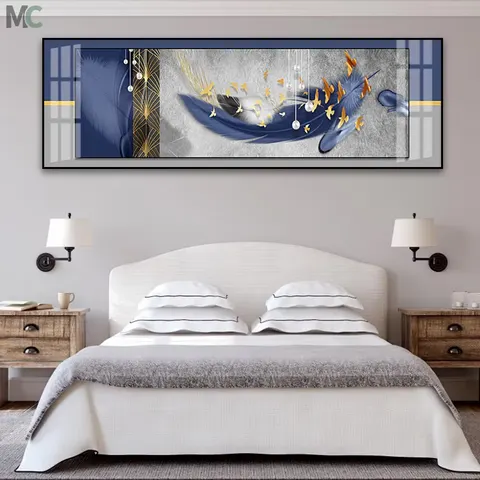 Modern Simple butterfly Animal Painting Bedroom Bed Wall Decor Painting B&B Hotel Background Wall Crystal Painting
