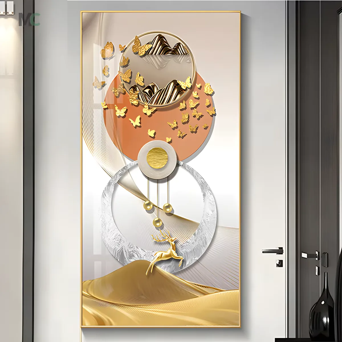 Modern Simple Elk Art Home Decor Paintings Living Room Entering the Door Corridor Crystal Porcelain Painting