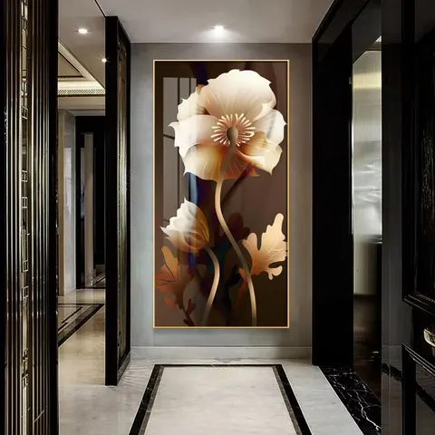 Modern Simple Hanging Flower Painting Wall Art Home Decor Painting High-end Atmosphere Crystal Porcelain Mural