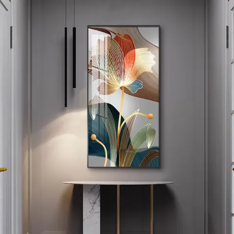 Modern Simple Hanging Flower Painting Wall Art Home Decor Painting High-end Atmosphere Crystal Porcelain Mural
