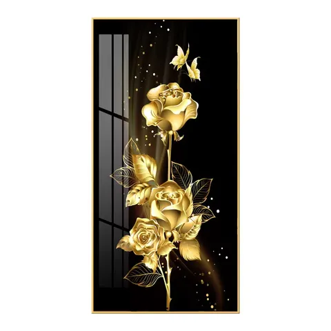 Modern Simple Hanging Flower Painting Wall Art Home Decor Painting High-end Atmosphere Crystal Porcelain Mural