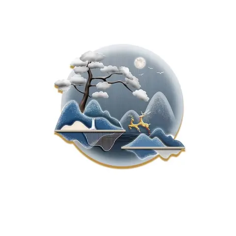 山水 单幅 装饰画 新中式 客厅背景墙挂画