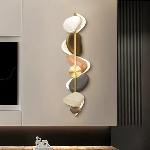 Modern Simple Landscape Wall Art Home Decor Painting Living Room TV Background Led Light Emitting Crystal Porcelain Painting