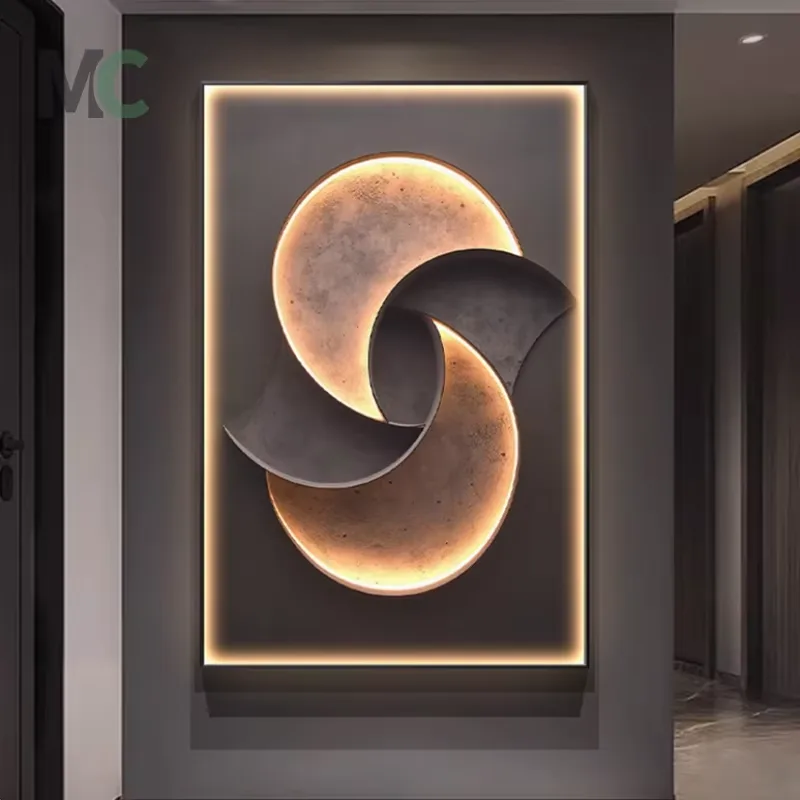 Modern Simple Led Wall Art Texture European Style Porch Living Room Wall Decor Painting Abstract Aisle Crystal Painting