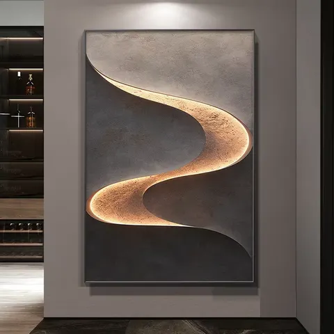 Modern Simple Led Wall Art Texture European Style Porch Living Room Wall Decor Painting Abstract Aisle Crystal Painting