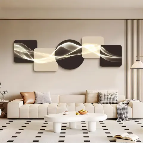 Modern Simple Nine Fish Picture Wall Decoration Painting Sofa Background Wall Led Light Wall Art Home Decor
