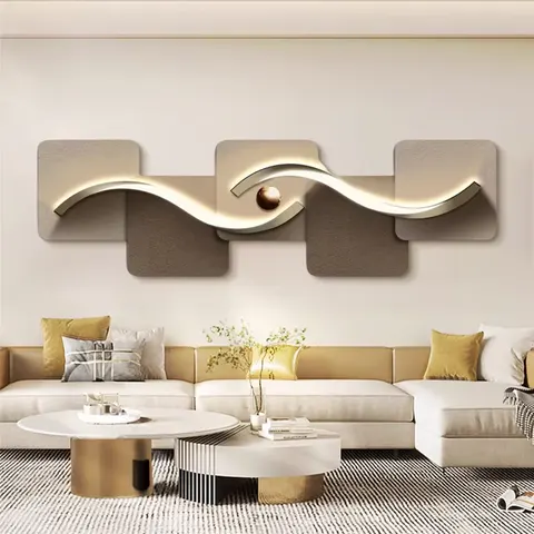 Modern Simple Nine Fish Picture Wall Decoration Painting Sofa Background Wall Led Light Wall Art Home Decor