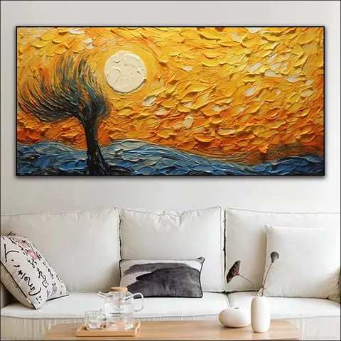 植物 单幅 装饰画 现代简约 客厅背景墙挂画 手绘油画