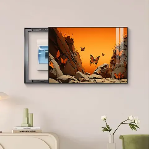 Modern Simplicity Butterfly Electric Box Cover Art Home Decor Painting High-definition Printing Main Switch Wall Decoration