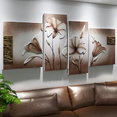城市 单幅 装饰画 现代简约 客厅背景墙挂画 手工皮雕