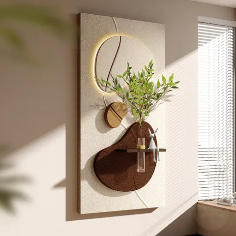 Modern Simplicity Corridor Wall Decor Painting Sandstone Hydroponic Plants Art Decor LED Painting
