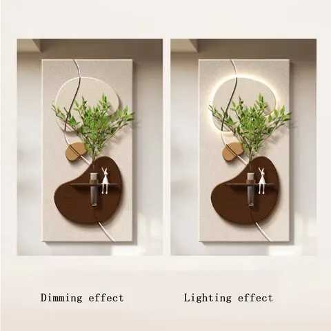 Modern Simplicity Corridor Wall Decor Painting Sandstone Hydroponic Plants Art Decor LED Painting